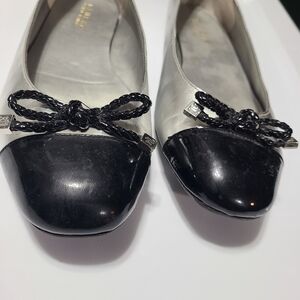 Lauren Ralph Lauren Mertie Ballet Flat Two‎ Tone Black/Silver